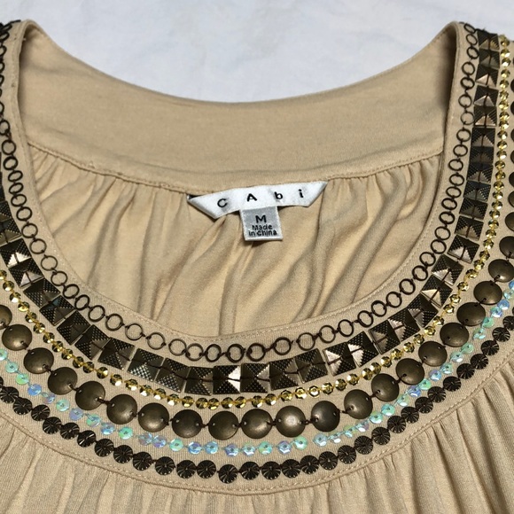 💙💙CAbi Egyptian Beaded Neck Tunic Style # 872 - Picture 6 of 8